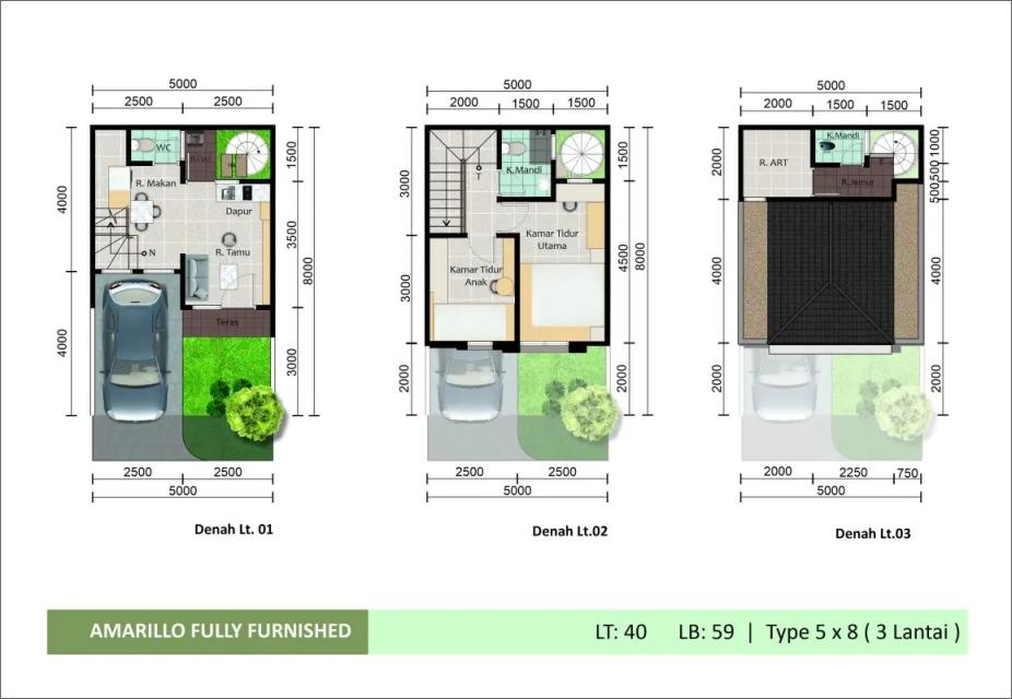 Amarillo Village Tipe lebar 5 5 x 8